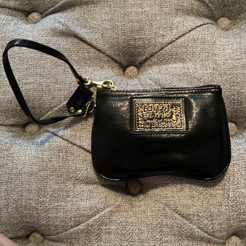 COACH black wristlet